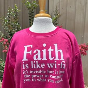 Pink Faith Graphic Women's Sweater